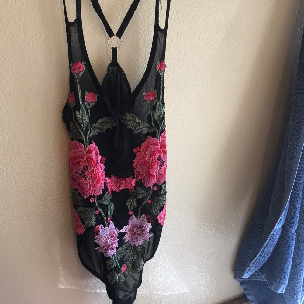 Floral See through body suit